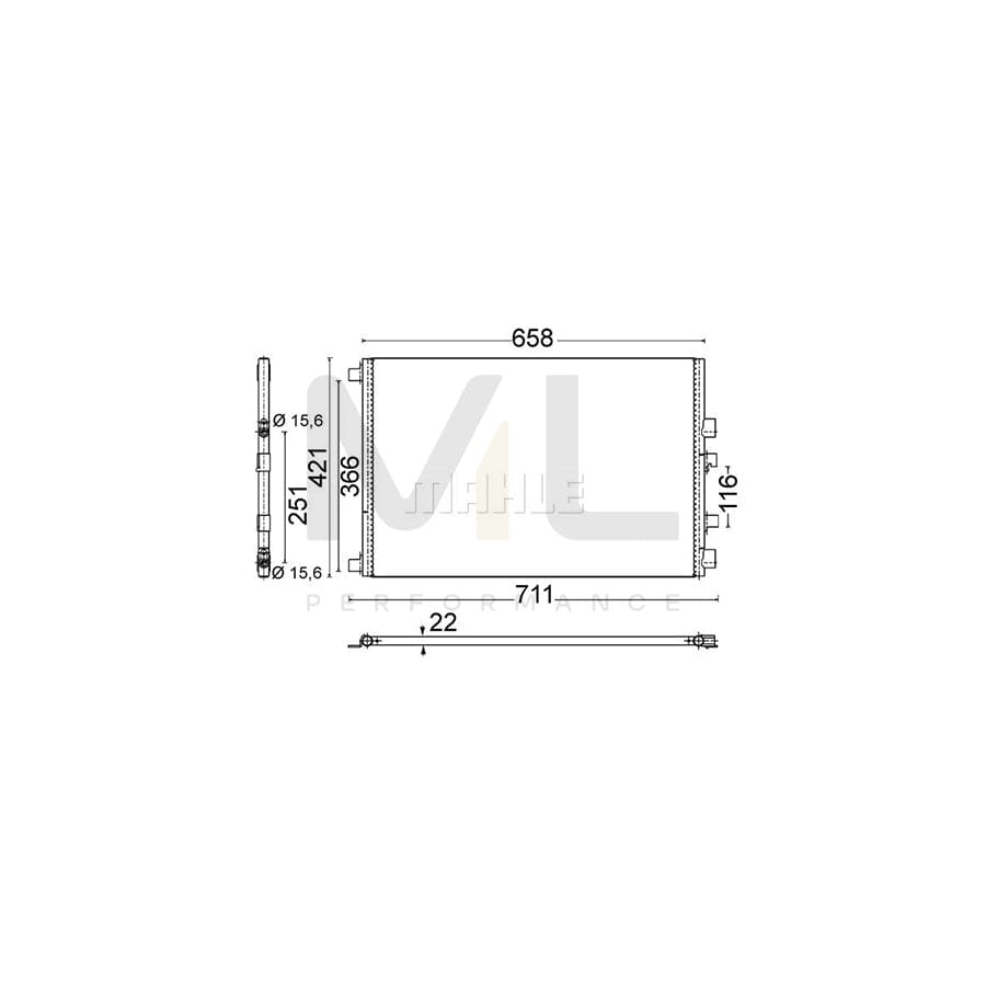 MAHLE ORIGINAL AC 701 000S Air conditioning condenser without dryer | ML Performance Car Parts