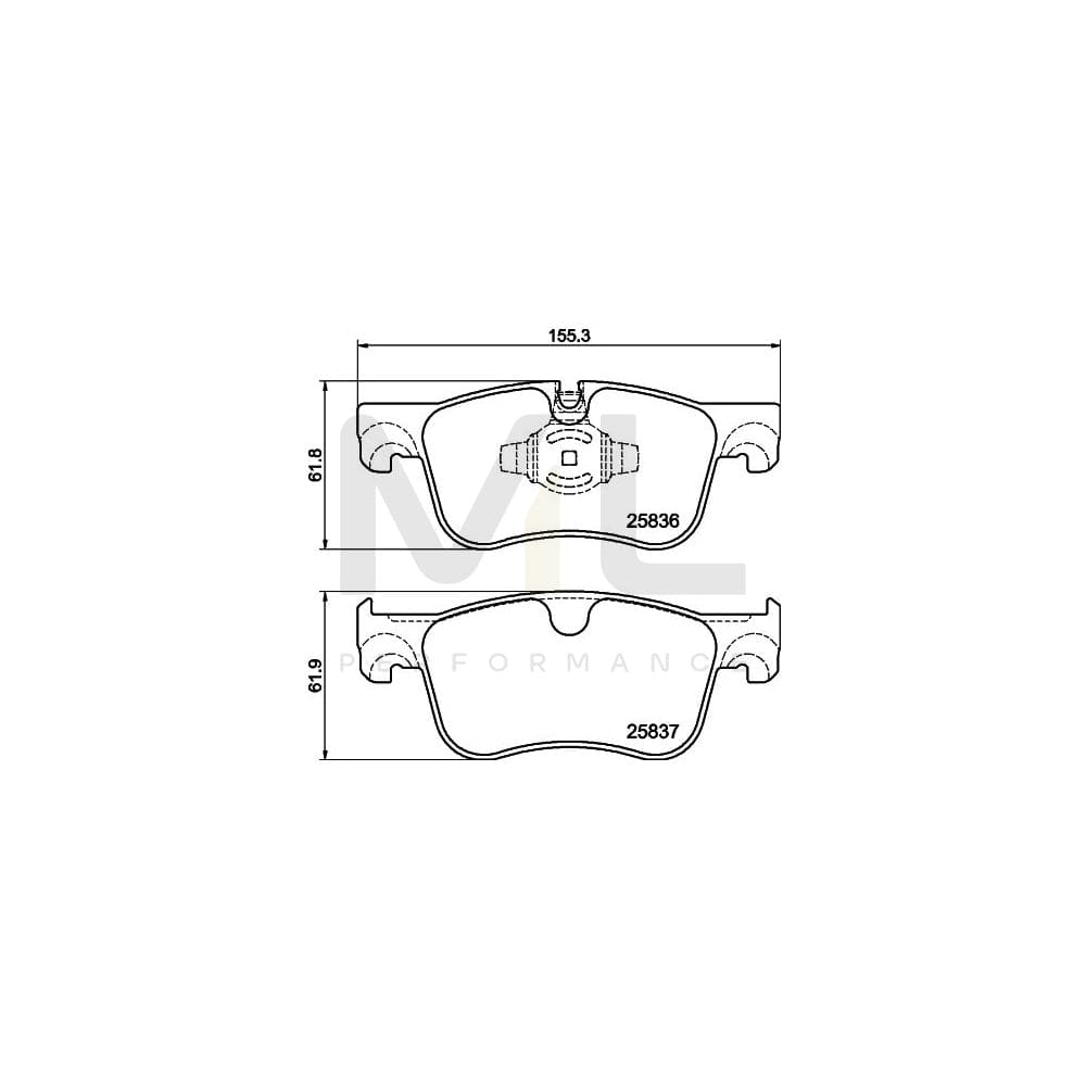 Hella 8DB 355 020-931 Brake Pad Set Prepared For Wear Indicator | ML Performance Car Parts