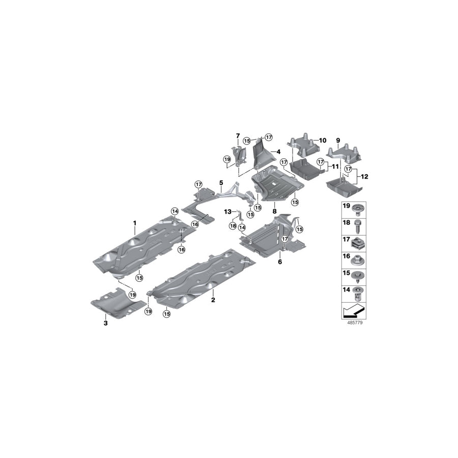Genuine BMW 51757410775 F45 Retainer For Floor Cover, Rear (Inc. 225xe & Cooper SE ALL4) | ML Performance UK