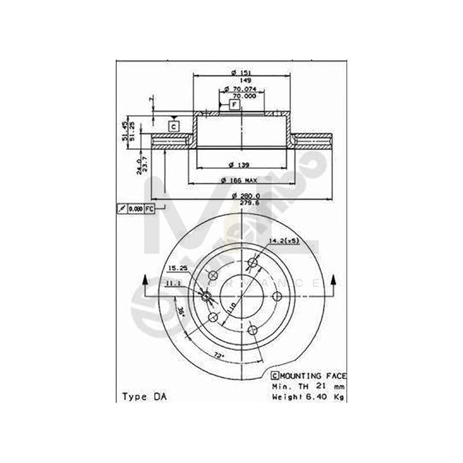 BREMBO 09.5220.10 Brake Disc Internally Vented | ML Performance Car Parts