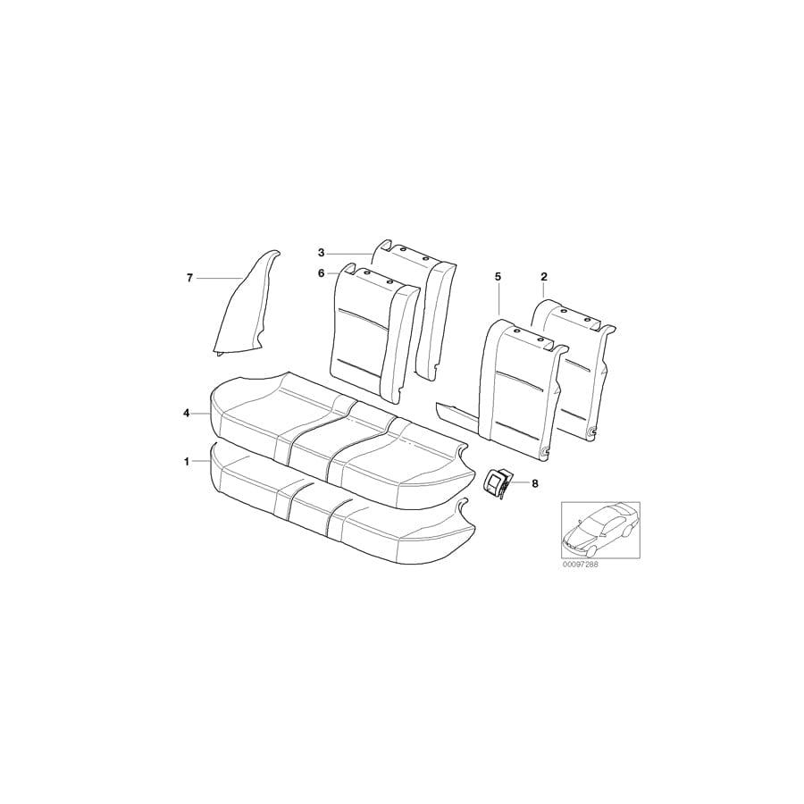 Genuine BMW 52207053141 E39 Cover Isofix GRAU Inc. 525i 523i
