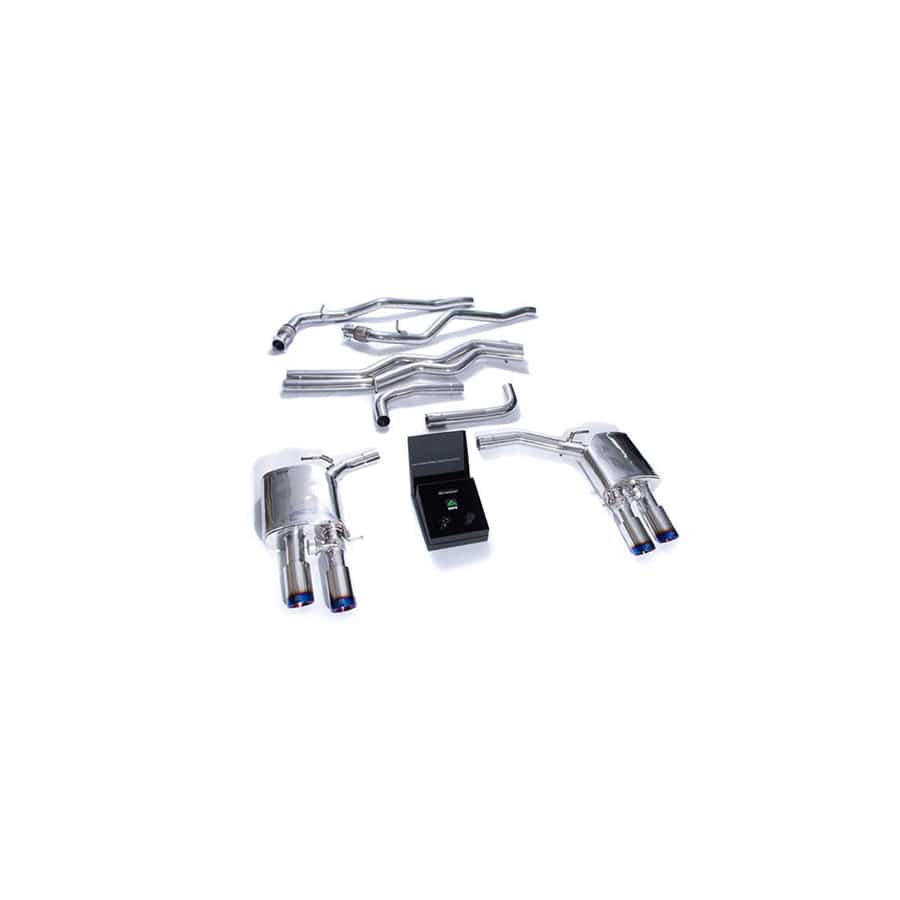 Armytrix AUC8T-QS38B Valvetronic Exhaust System Audi A7 C8 2018+ with Quad Blue Coated 4" | ML Performance UK UK Car Parts