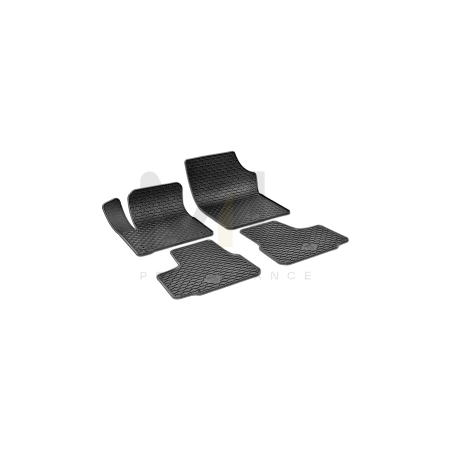 WALSER RubberLine 50861 Floor mat set Elastomer, Front and Rear, Quantity: 4, Black | ML Performance Car Parts