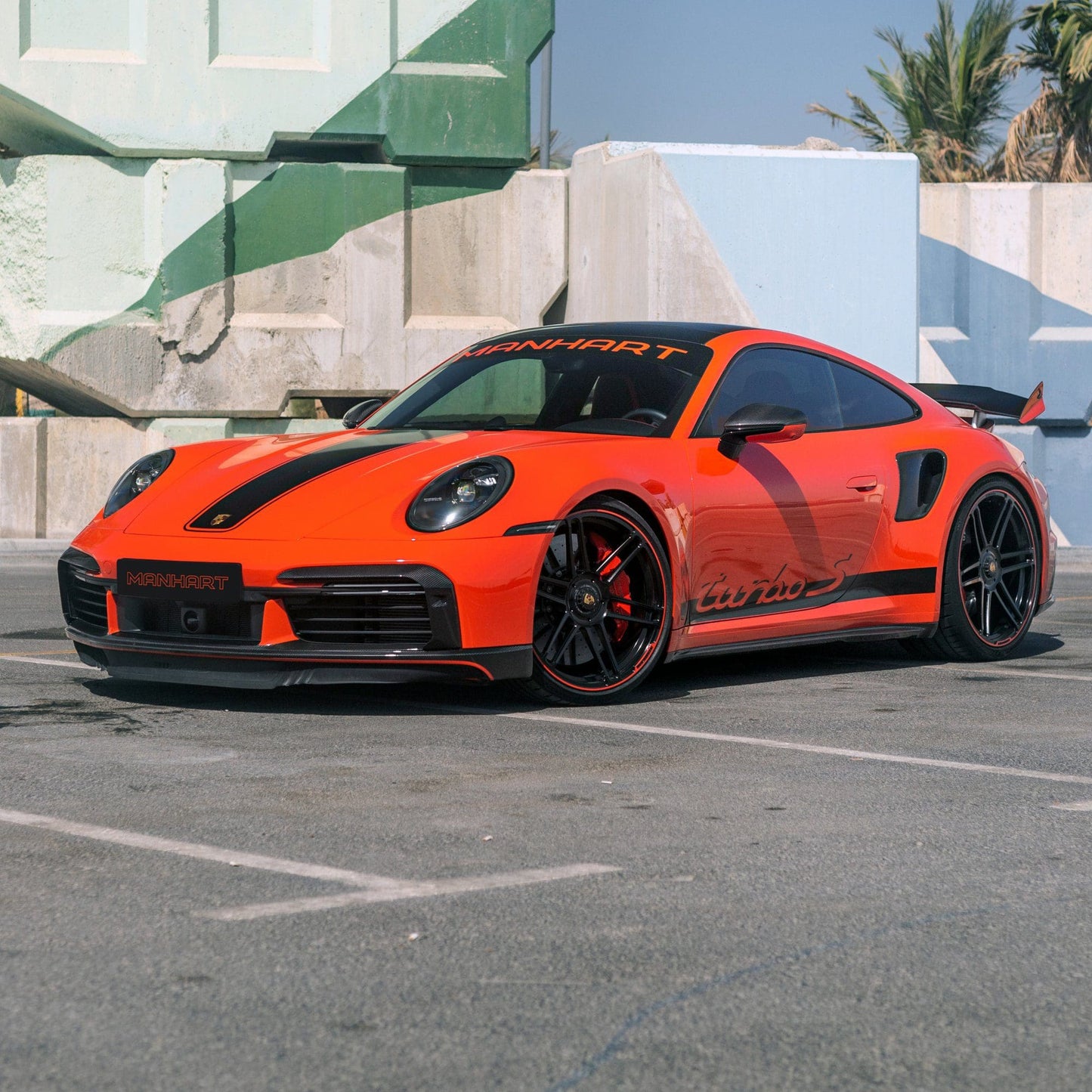 MANHART MHR992FOR1100 FORGED CONCAVE ONE RIM SET FOR PORSCHE 911 TURBO (S) GLOSS BLACK