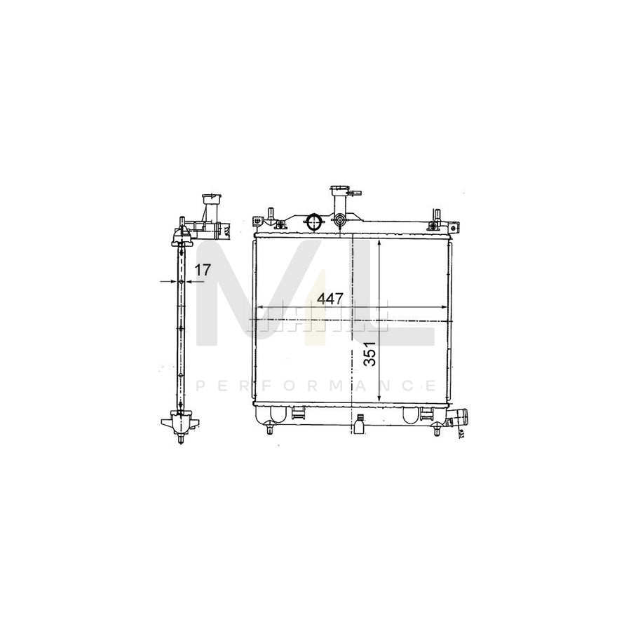 MAHLE ORIGINAL CR 1854 000S Engine radiator for HYUNDAI i10 Brazed cooling fins, Manual Transmission | ML Performance Car Parts