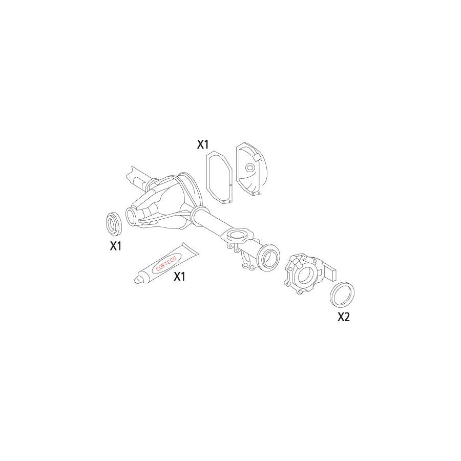 Corteco 19535845 Gasket Set, Differential Suitable For Mercedes-Benz G-Class Off-Road (W463) | ML Performance UK