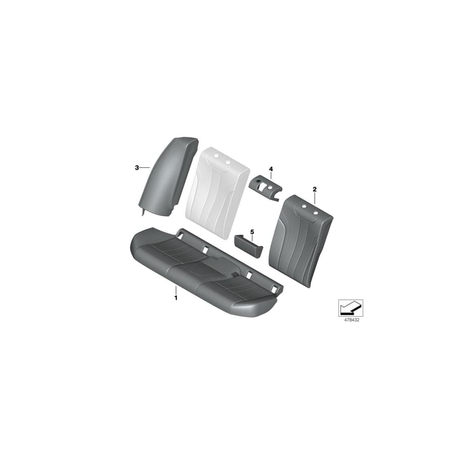 Genuine BMW 52207457765 G30 Cover Backrest Leather Left LCDO CAN.BEIGE (Inc. 530dX, 520d & 540iX) | ML Performance UK Car Parts