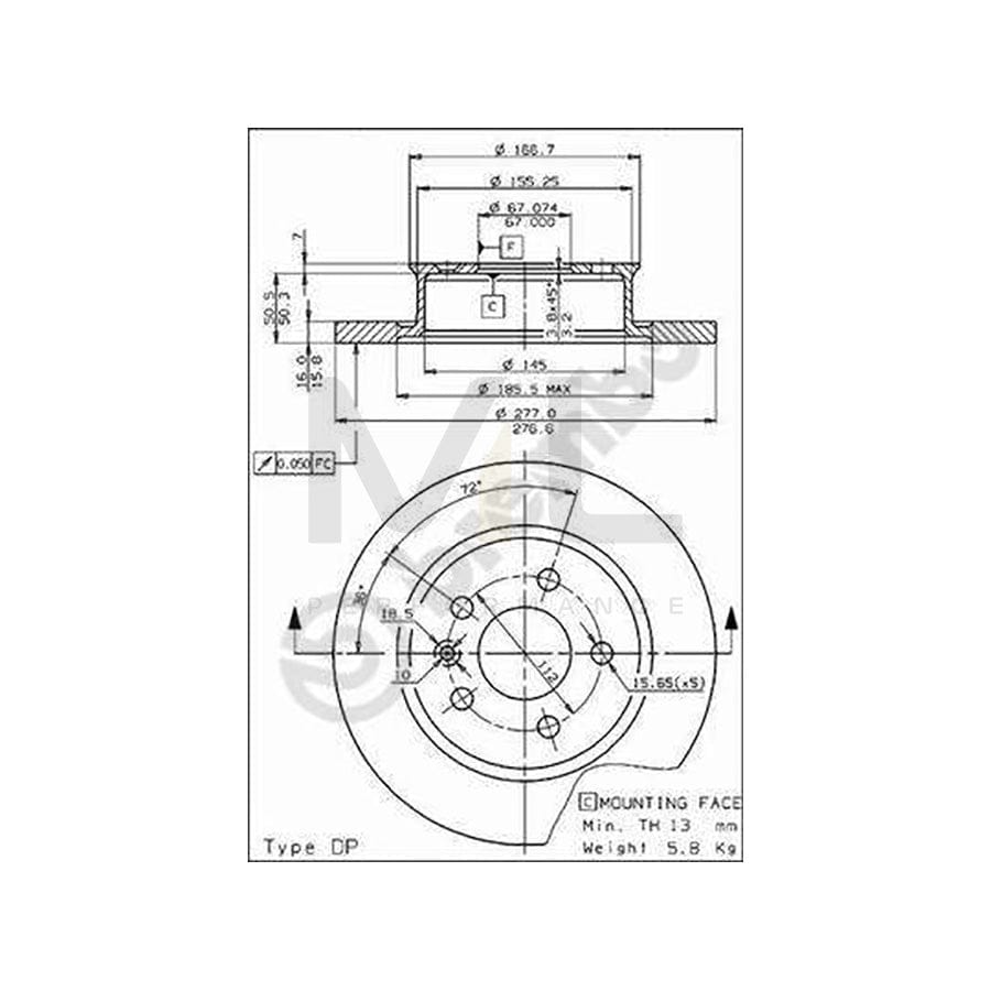 BREMBO 08.5501.10 Brake Disc for Solid | ML Performance Car Parts