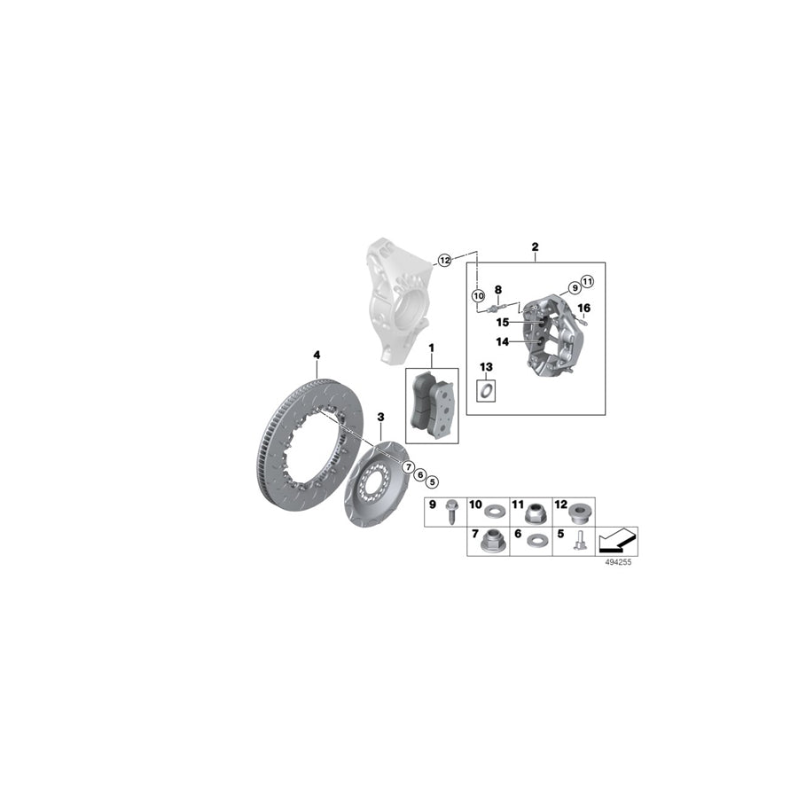 Genuine BMW 34208428663 Brake-Disk Chamber EVO 2018 (Inc. M6 GT3) | ML Performance UK