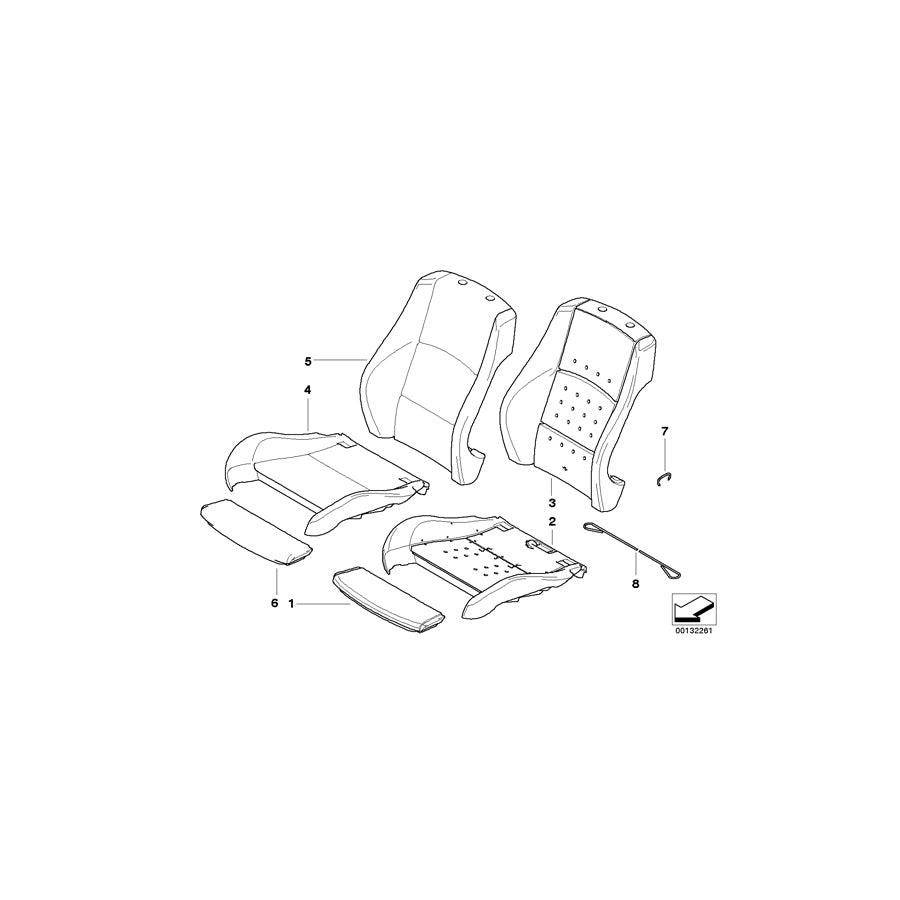 Genuine BMW 52107140450 E92 Right Backrest Upholstery (Inc. 320xd, 330d & 330i) | ML Performance UK