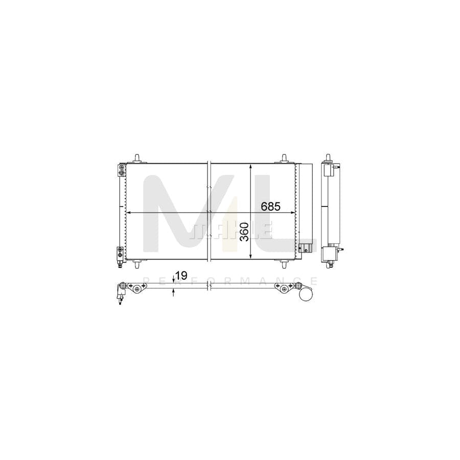 MAHLE ORIGINAL AC 592 000S Air conditioning condenser with dryer, with seal ring | ML Performance Car Parts