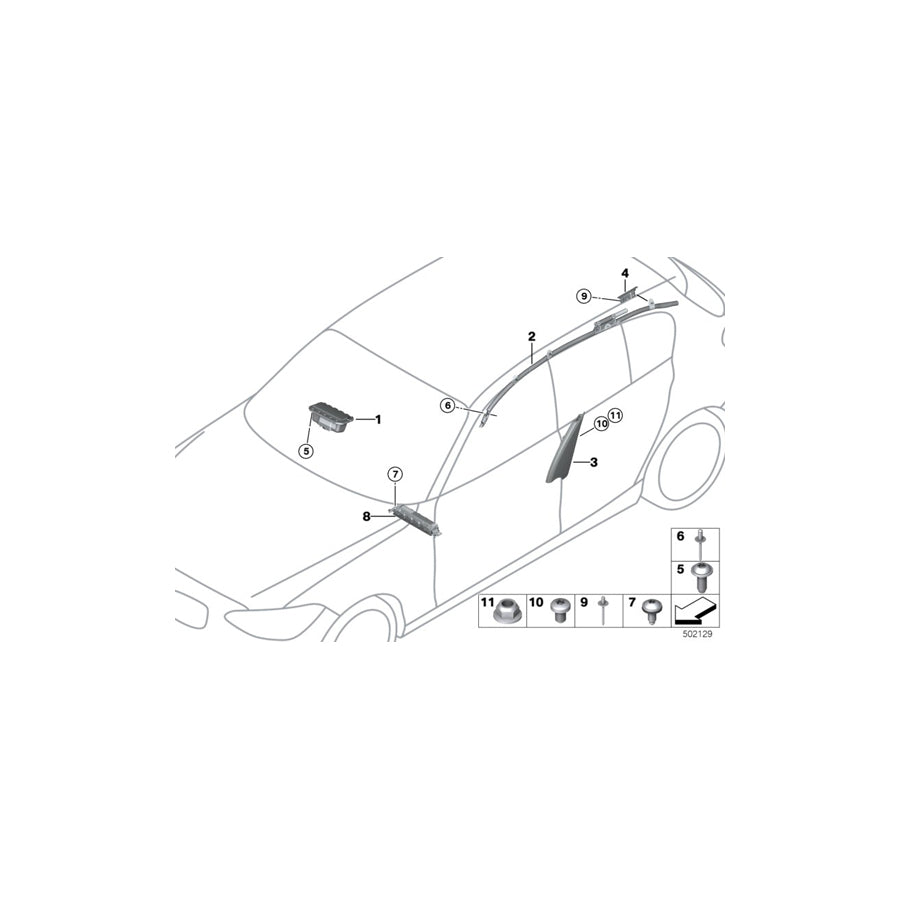 Genuine BMW 72127221045 F30 F31 F36 Head Airbag, Left (Inc. 430d, 418i & M140i) | ML Performance UK