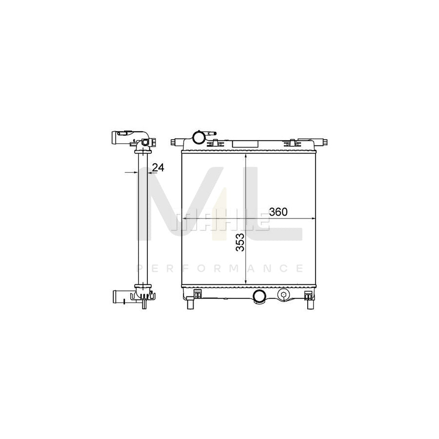 MAHLE ORIGINAL CR 831 001S Engine radiator Mechanically jointed cooling fins, Manual Transmission | ML Performance Car Parts
