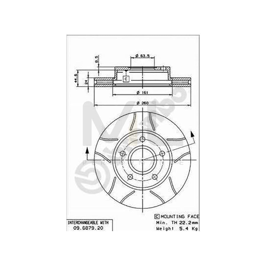 BREMBO MAX LINE 09.6879.76 Brake Disc for FORD SCORPIO Internally Vented, Slotted, Coated | ML Performance Car Parts