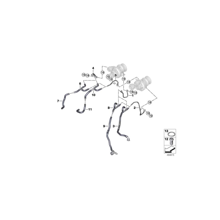 Genuine BMW 11538741775 F06 F12 Return Hose (Inc. 650iX, 650iX 4.0 & 650i) | ML Performance UK Car Parts