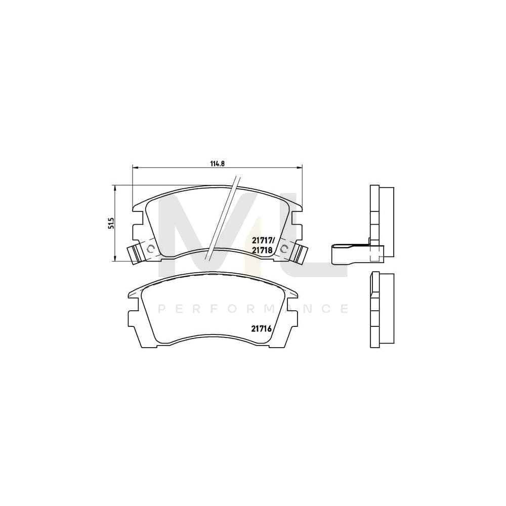 Brembo P 56 064 Brake Pad Set For Nissan Sunny With Acoustic Wear Warning | ML Performance Car Parts