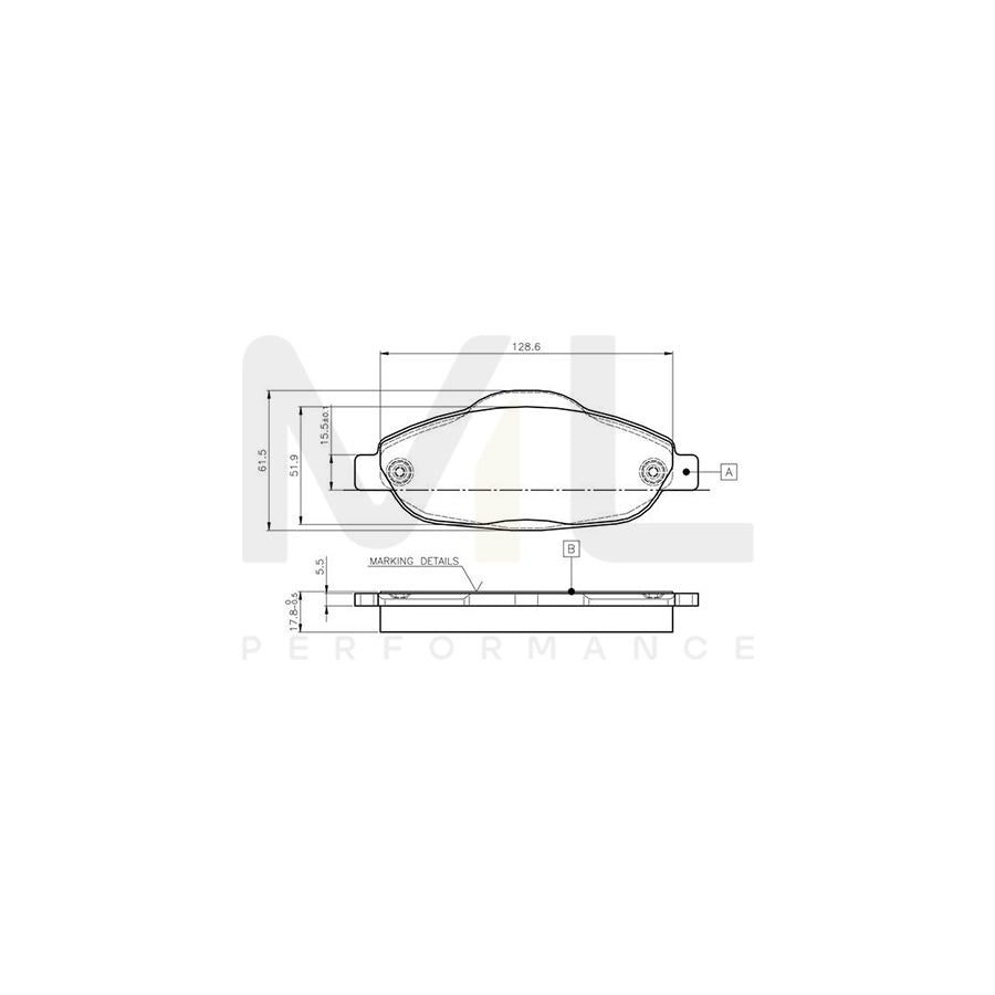 Bosch 0986Tb3059 Brake Pad Set Excl. Wear Warning Contact, With Bolts, With Accessories | ML Performance Car Parts