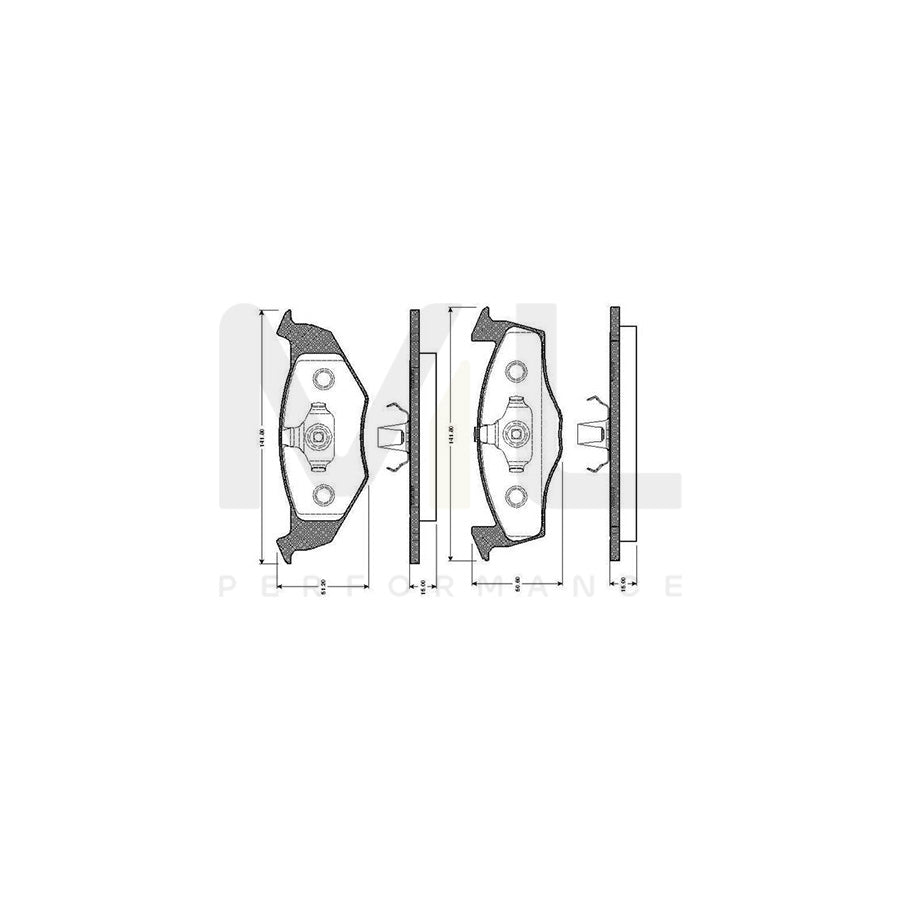 Bosch 0986Tb2301 Brake Pad Set Excl. Wear Warning Contact, With Accessories | ML Performance Car Parts