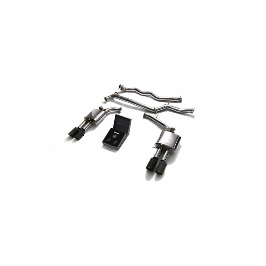 Armytrix AUB84-QS11M Valvetronic Exhaust System Audi A4 | A5 B8 2008-2015 with Quad Matte Black 3.5" | ML Performance UK UK Car Parts