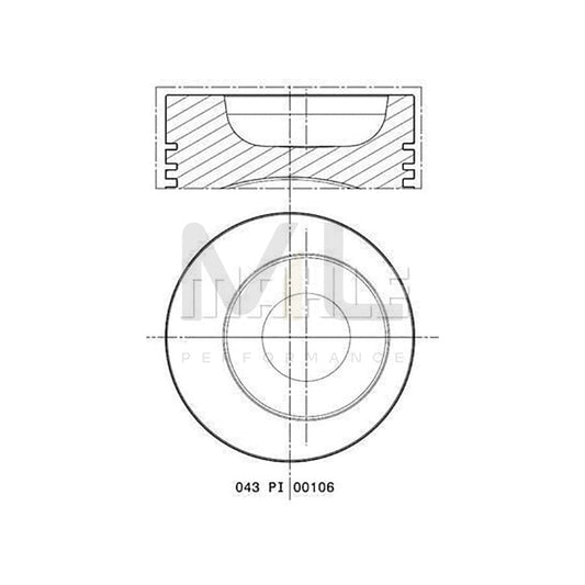 MAHLE ORIGINAL 503 48 02 Piston for PORSCHE 924 Coupe 87,51 mm, without cooling duct | ML Performance Car Parts