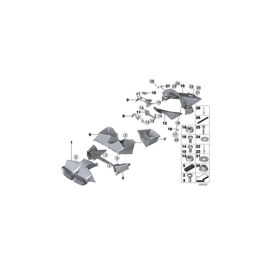 Genuine BMW 51748424967 BMW Exhaust-Air Duct, Upper LINKS/LH (Inc. & M6 GT3) | ML Performance UK Car Parts