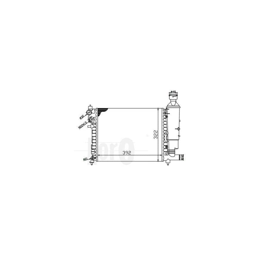 Abakus 0090170008 Engine Radiator For Citroën Saxo Hatchback | ML Performance UK