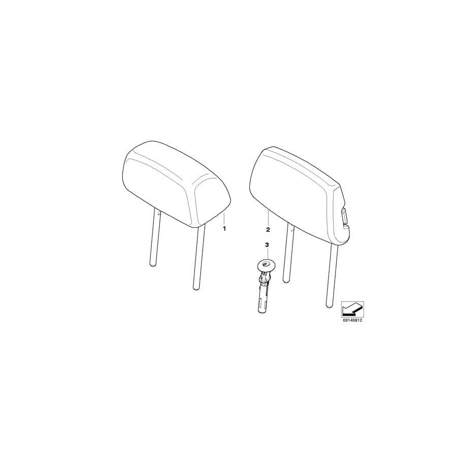 Genuine BMW 52208036379 E90 E91 Head Rest Cloth ANTHRAZIT (Inc. 335xi, 320si & 316d) | ML Performance UK Car Parts