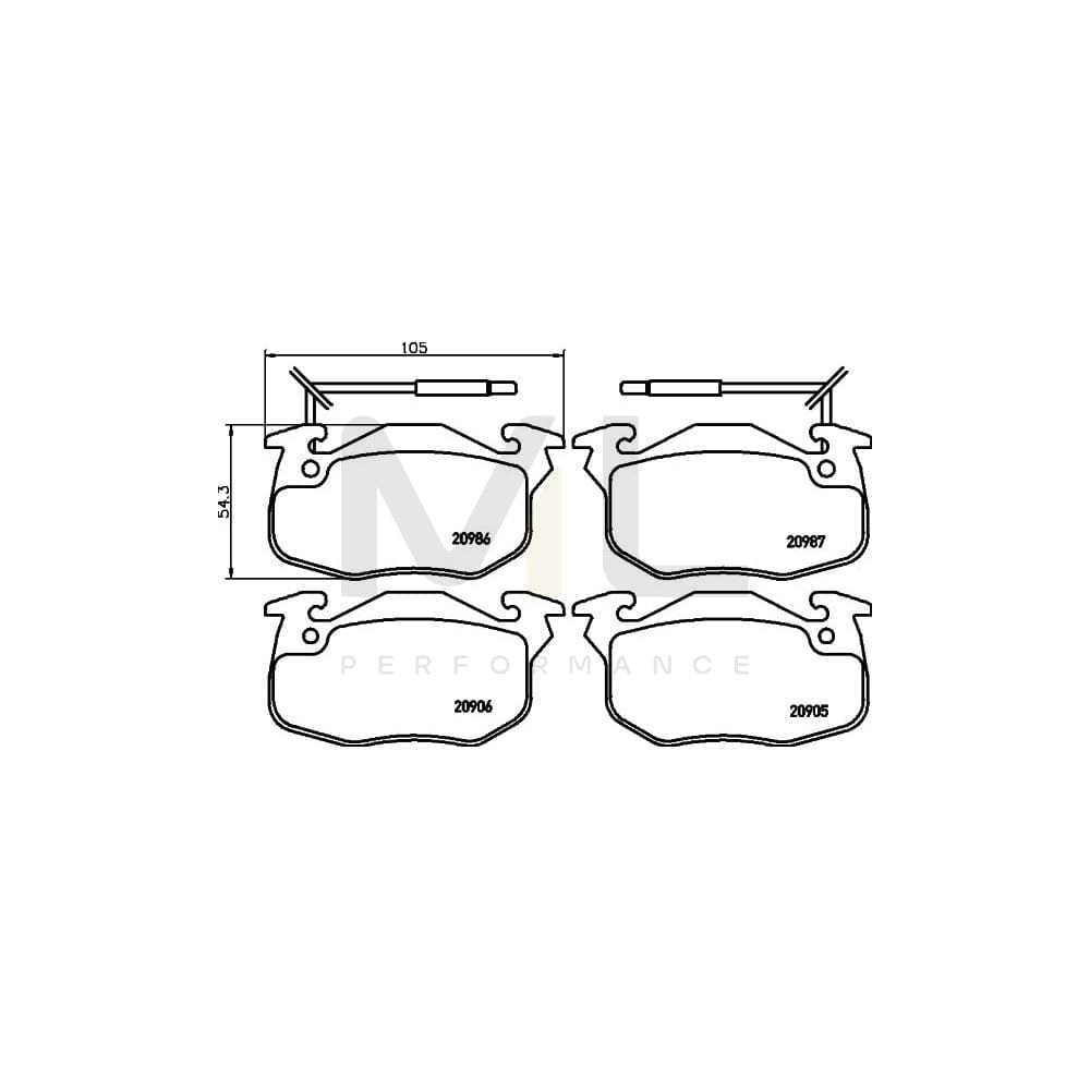 Hella 8DB 355 018-961 Brake Pad Set With Integrated Wear Warning Contact | ML Performance Car Parts