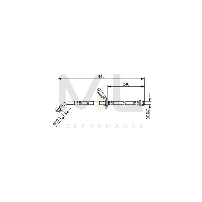 BOSCH 1 987 481 382 Brake Hose for HONDA CIVIC 445mm, M10x1 | ML Performance Car Parts