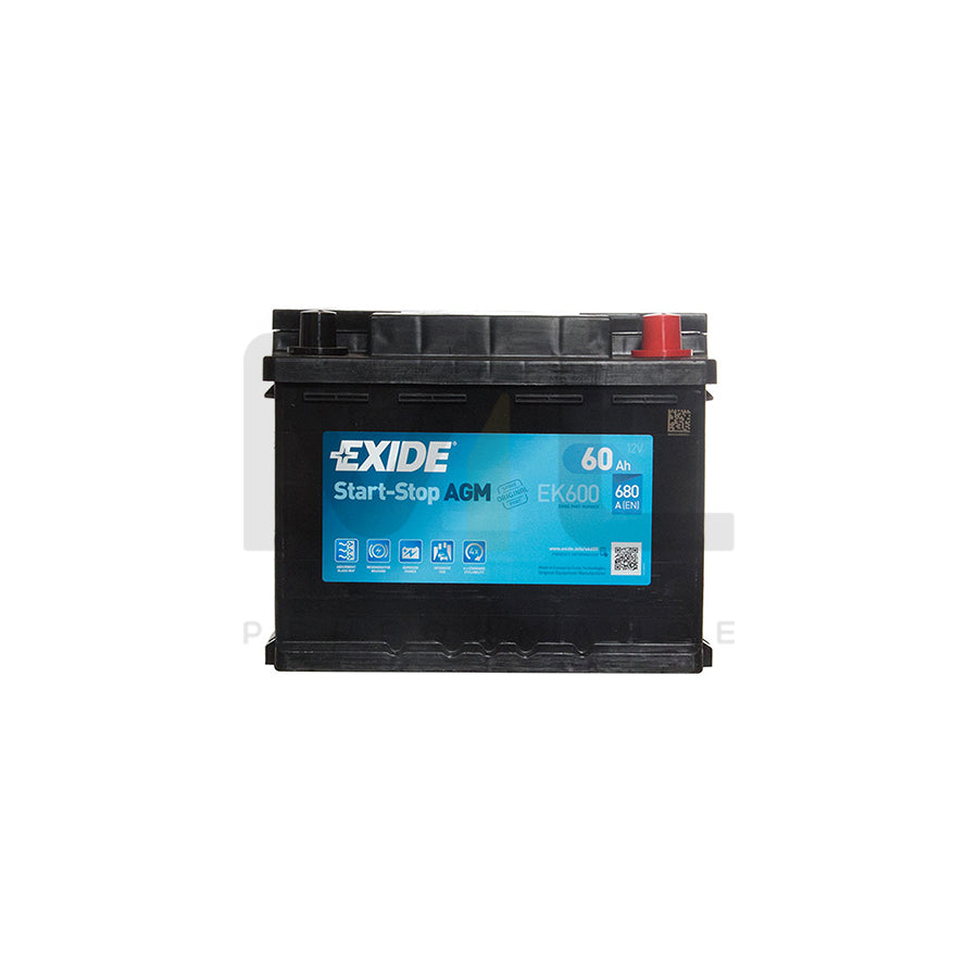 Exide AGM 027 EK600 Car Battery (60Ah) - 3 Year Guarantee – ML