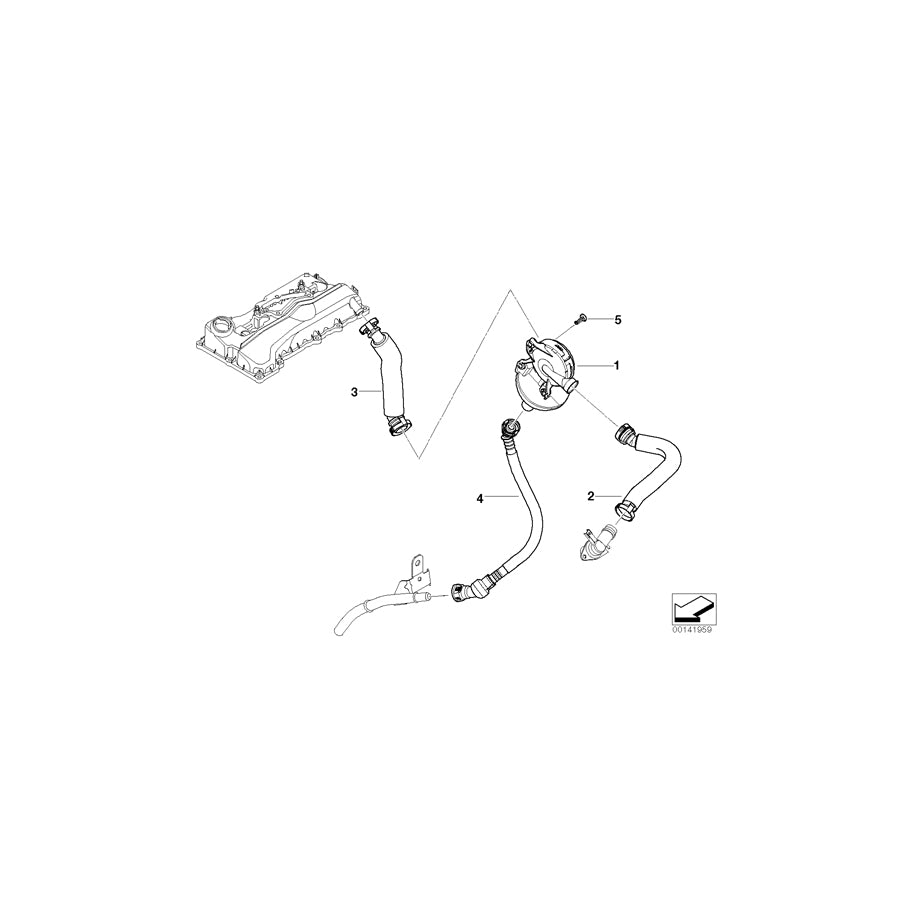 Genuine BMW 11157533333 E87 E90 E91 Vent Hose (Inc. 118i & 318i) | ML Performance UK Car Parts