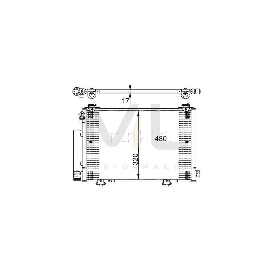 MAHLE ORIGINAL AC 385 000S Air conditioning condenser for TOYOTA YARIS with dryer | ML Performance Car Parts