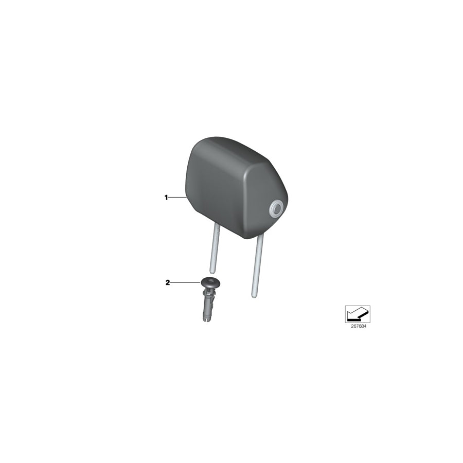 Genuine BMW 52107362621 F30 F34 F36 Headrest Leather SATTELBRAUN (Inc. 330dX, 318d & 330d) | ML Performance UK