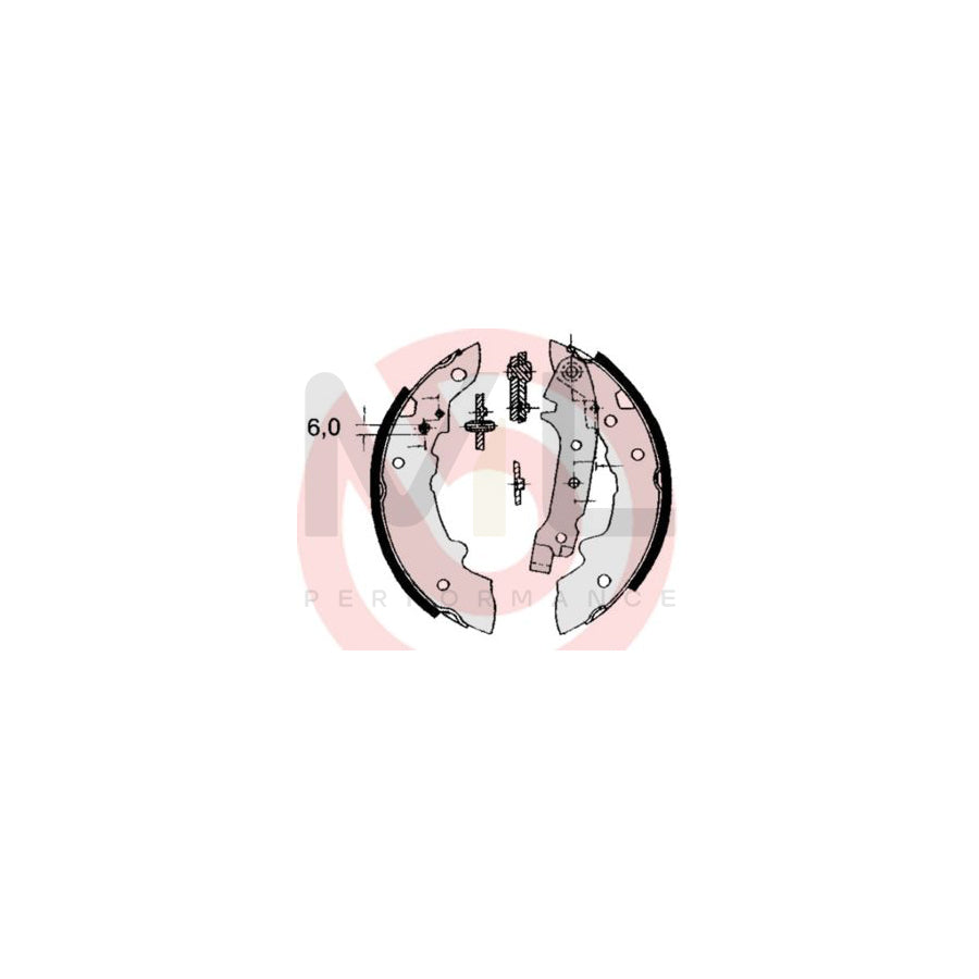 BREMBO S 68 508 Brake Shoe Set with handbrake lever, with accessories | ML Performance Car Parts