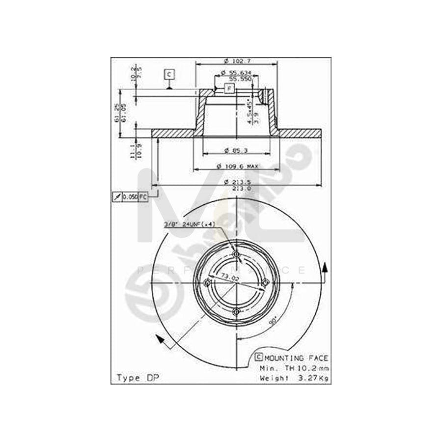 BREMBO 08.1980.10 Brake Disc for AUSTIN 1000-Series Mk2 Solid | ML Performance Car Parts