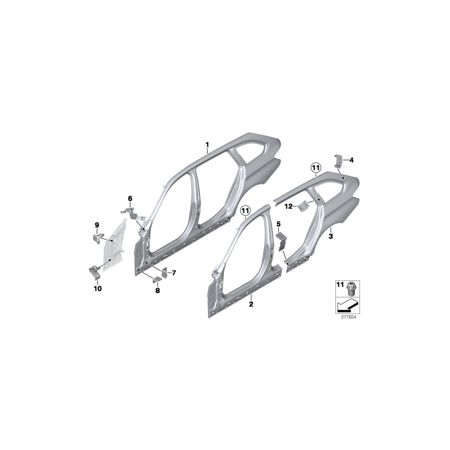 Genuine BMW 41217298197 Reinforcement Plate, D-Pillar, Left (Inc. 318d, 316i & 328iX) | ML Performance UK