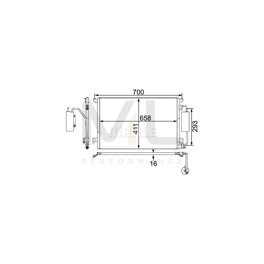 MAHLE ORIGINAL AC 411 000P Air conditioning condenser with dryer | ML Performance Car Parts