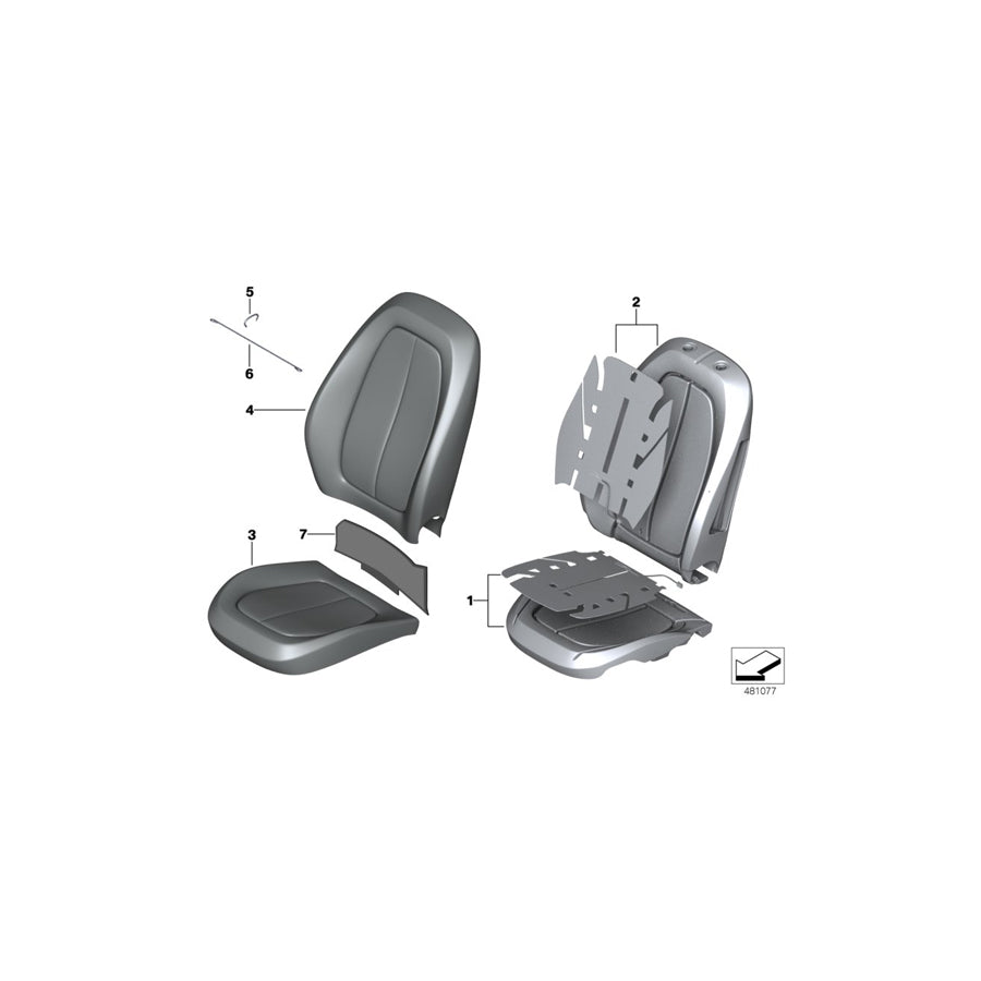 Genuine BMW 52107496015 F48 F45 F46 Cover, Basic Backrest,Imit. Leather,Left OYSTER (Inc. X1 16d, X1 18d & X1 18dX) | ML Performance UK