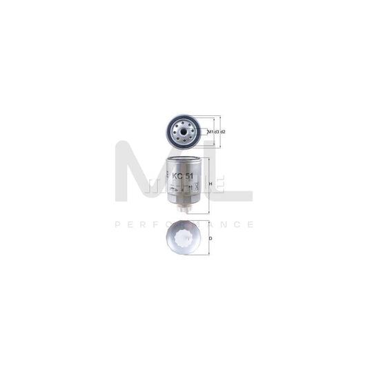 MAHLE ORIGINAL KC 51 Fuel filter Spin-on Filter | ML Performance Car Parts