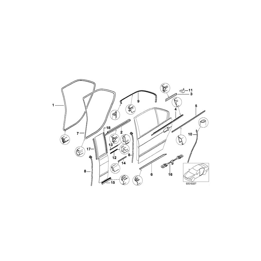 Genuine BMW 51228159022 E39 Door Weather Strip Outer Right (Inc. 525i, 540iP & 530i) | ML Performance UK Car Parts