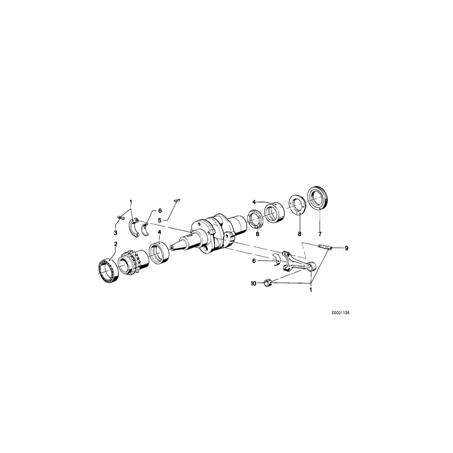 Genuine BMW 11241258420 Bearing Shell +0,50 (Inc. R65T, R60/5 