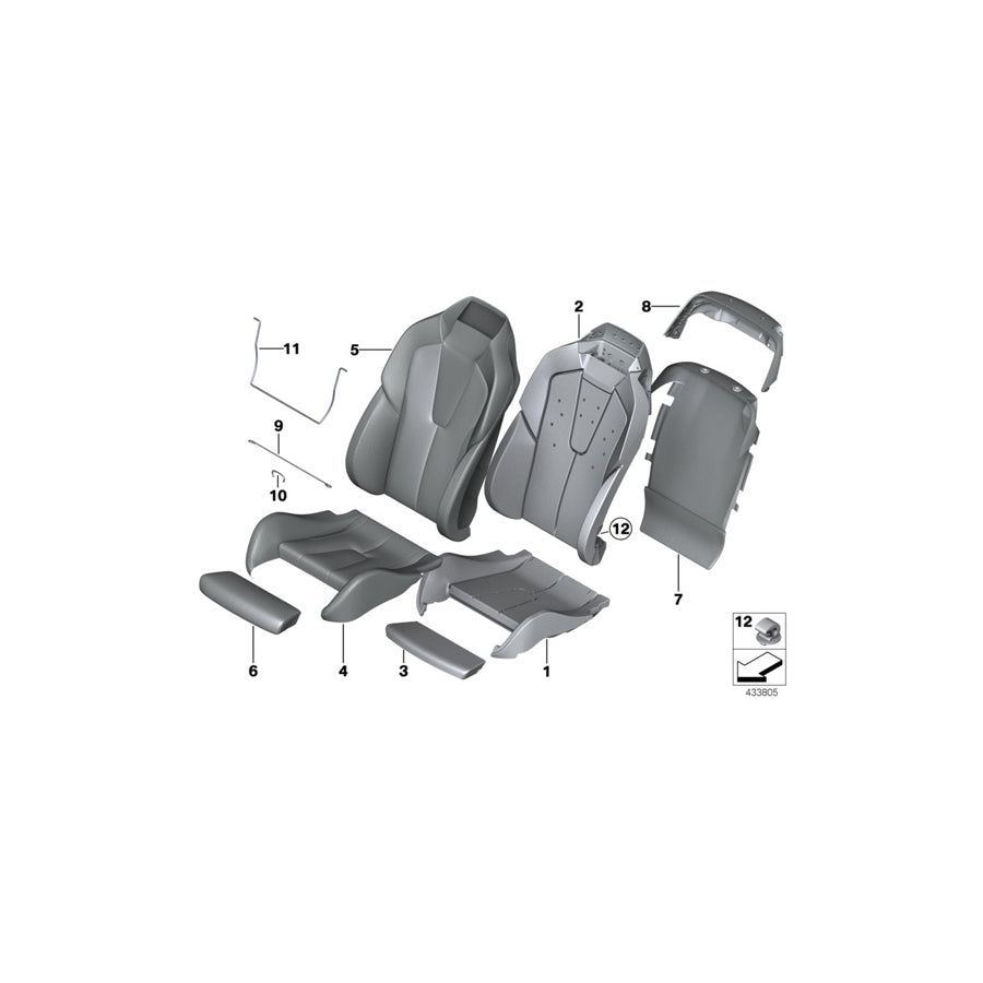 Genuine BMW 52108053034 F12 F06 F13 Cover, Comfort Bckrst, Perf. Lthr, Right LKSW,X3SW SCHW (Inc. M6) | ML Performance UK