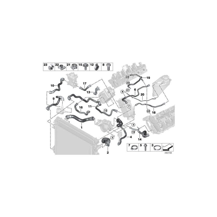 Genuine BMW 17127536486 G06 G05 G07 Hose Radiator-Water Pump (Inc. X5 50iX, X7 M50iX & X7 50iX) | ML Performance UK Car Parts