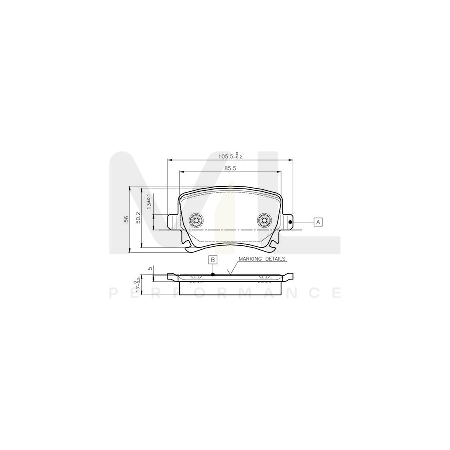 Bosch 0986Tb2458 Brake Pad Set Excl. Wear Warning Contact | ML Performance Car Parts