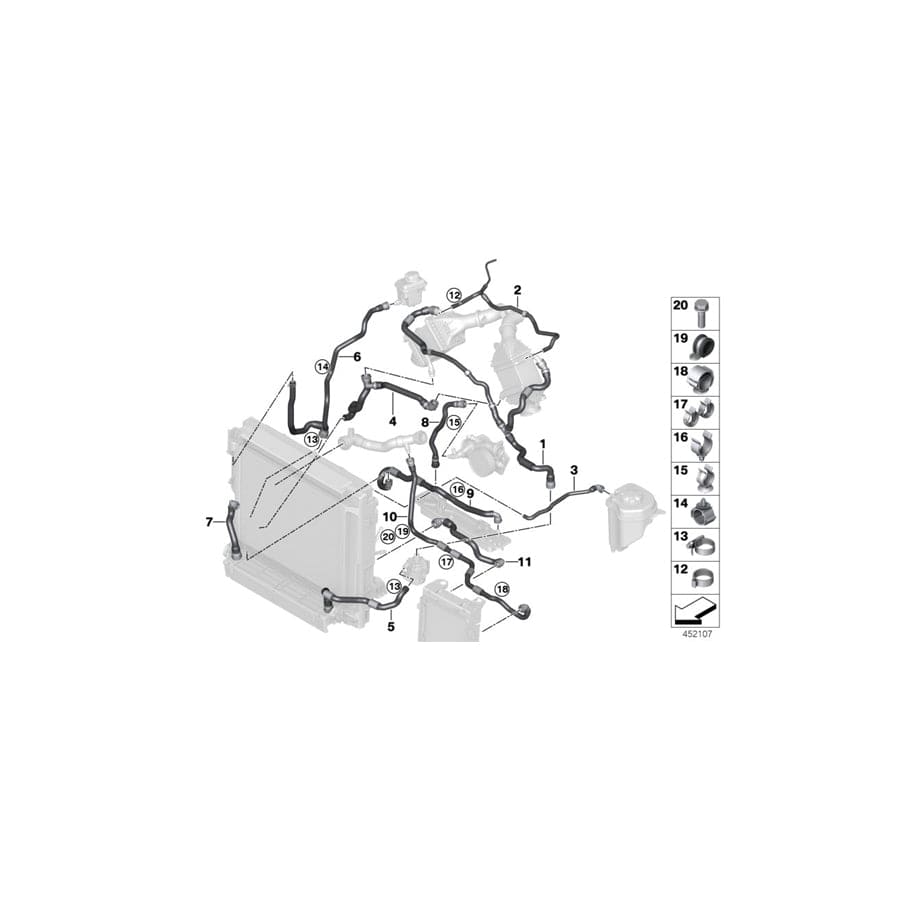 Genuine BMW 17127850107 Hose For Thermostat Connection Fitting (Inc. X5 M & X6 M) | ML Performance UK Car Parts