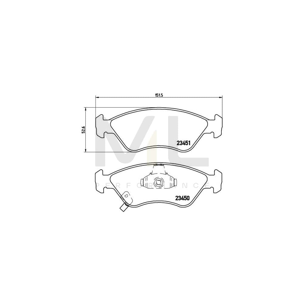 Brembo P 30 007 Brake Pad Set For Kia Clarus With Acoustic Wear Warning | ML Performance Car Parts