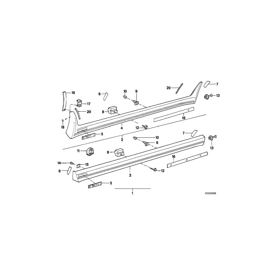 Genuine BMW 51711933125 E24 E30 Clamping M TECHNIC (Inc. E30 M3, 628CSi & 325e) | ML Performance UK Car Parts