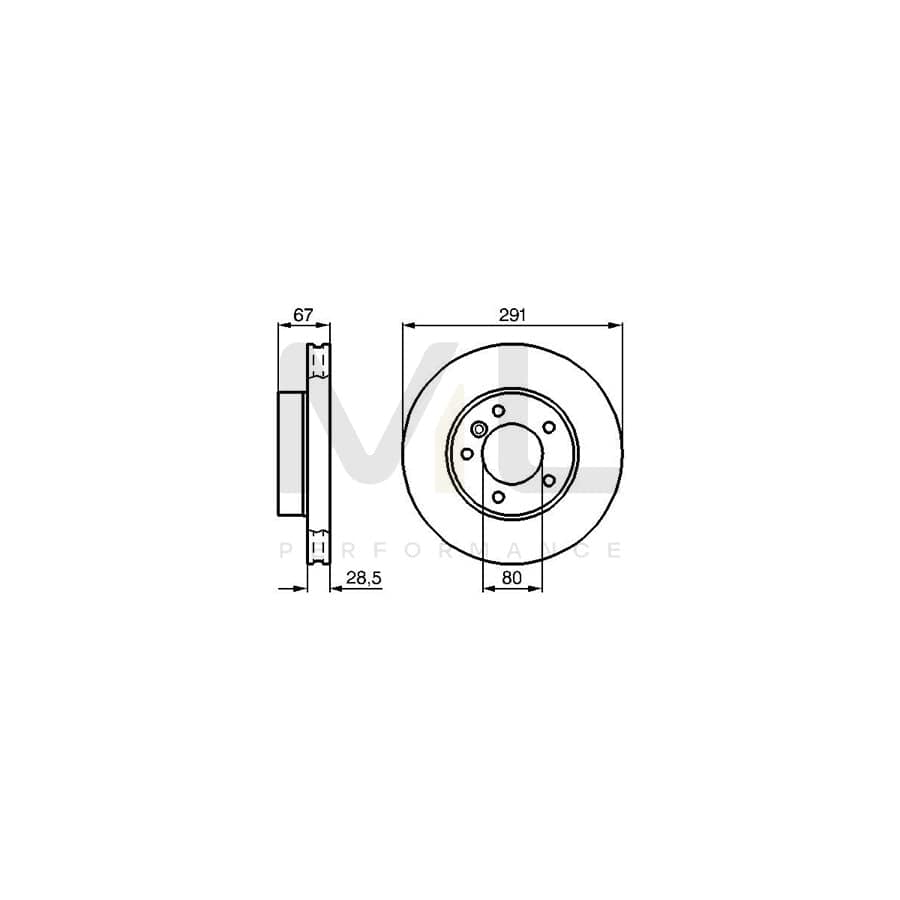 BOSCH 0 986 478 691 Brake Disc Internally Vented, Vented, Oiled | ML Performance Car Parts