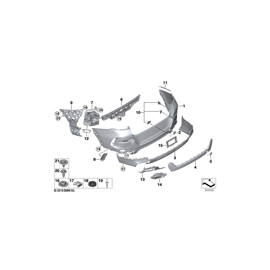 Genuine BMW 51127425447 G06 Mount, Bumper Rear Left (Inc. X6 30dX, X6 40iX & X6 40i) | ML Performance UK