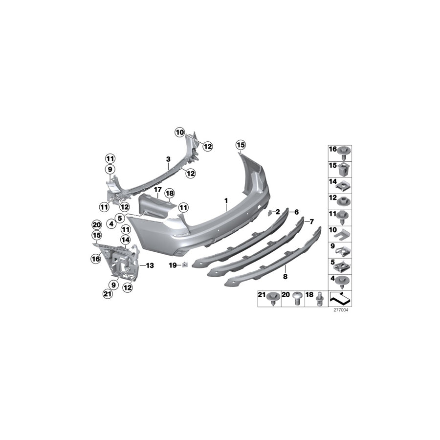 Genuine BMW 51128056128 F07 Cover, Bumper, Rear M (Inc. 550iX 4.4, 550iX 4.0 & 550iX) | ML Performance UK